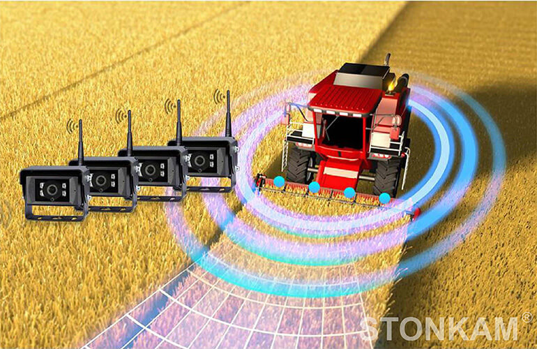 收割機(jī)四路監(jiān)控系統(tǒng)：基于無線監(jiān)控?cái)z像的農(nóng)機(jī)監(jiān)控解決方案，消除作業(yè)盲區(qū)